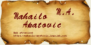 Mahailo Apatović vizit kartica